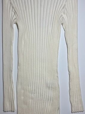 NWT Forever 21 White Ribbed Mock Neck Sweater Dress Large Long Sleeve Bodycon